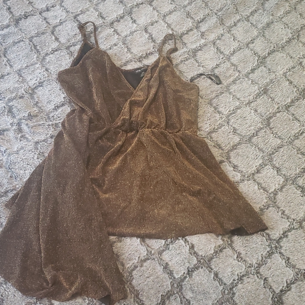 Plus black cami with gold glitter